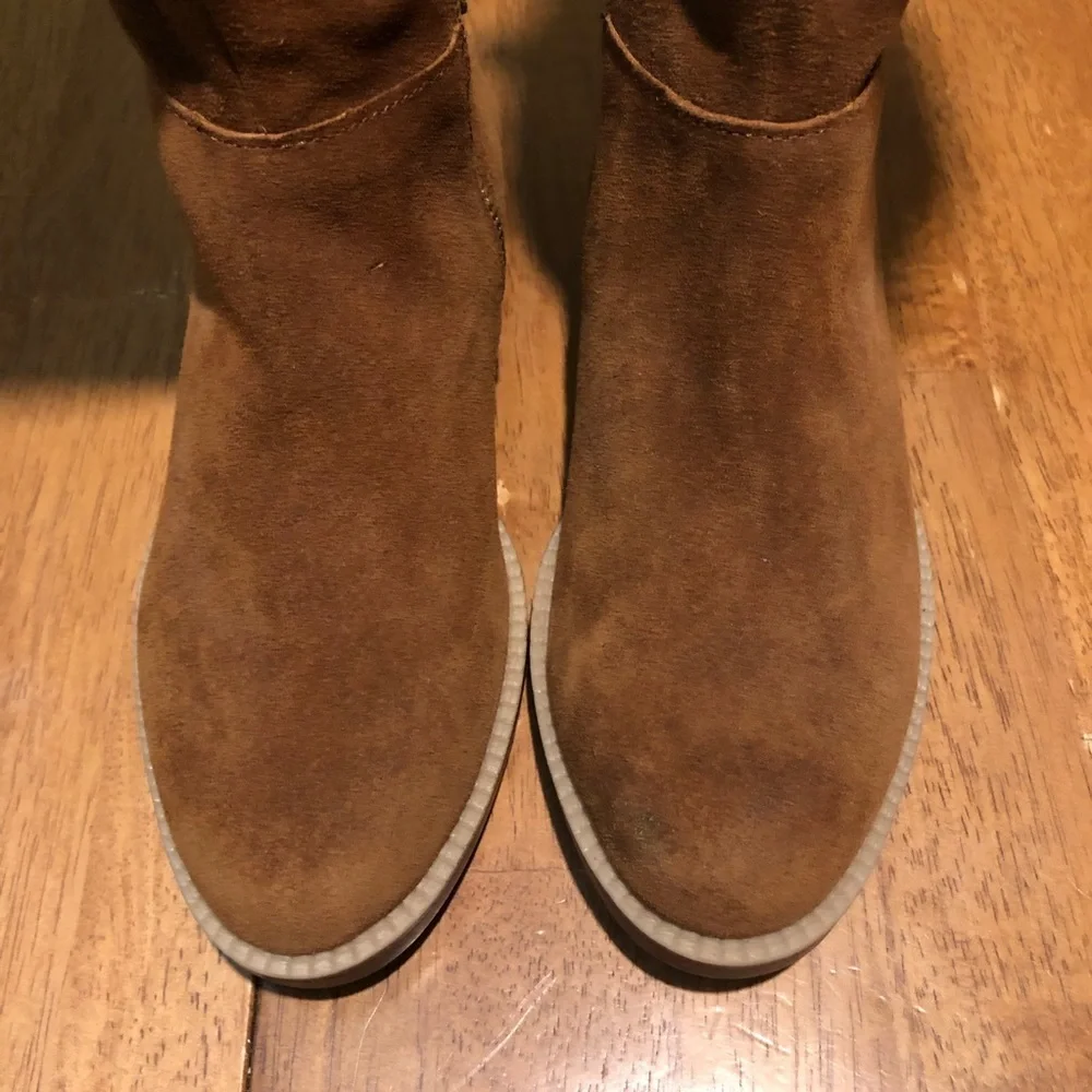 Franco Sarto Suede Caydee Wide Calf Brown Boots 4